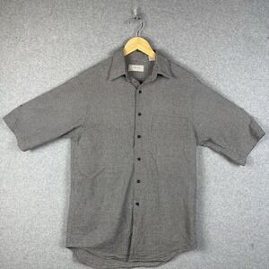 Vintage Murano Mens Shirt‎ Size Small Black Geometric Short Sleeve Button Up